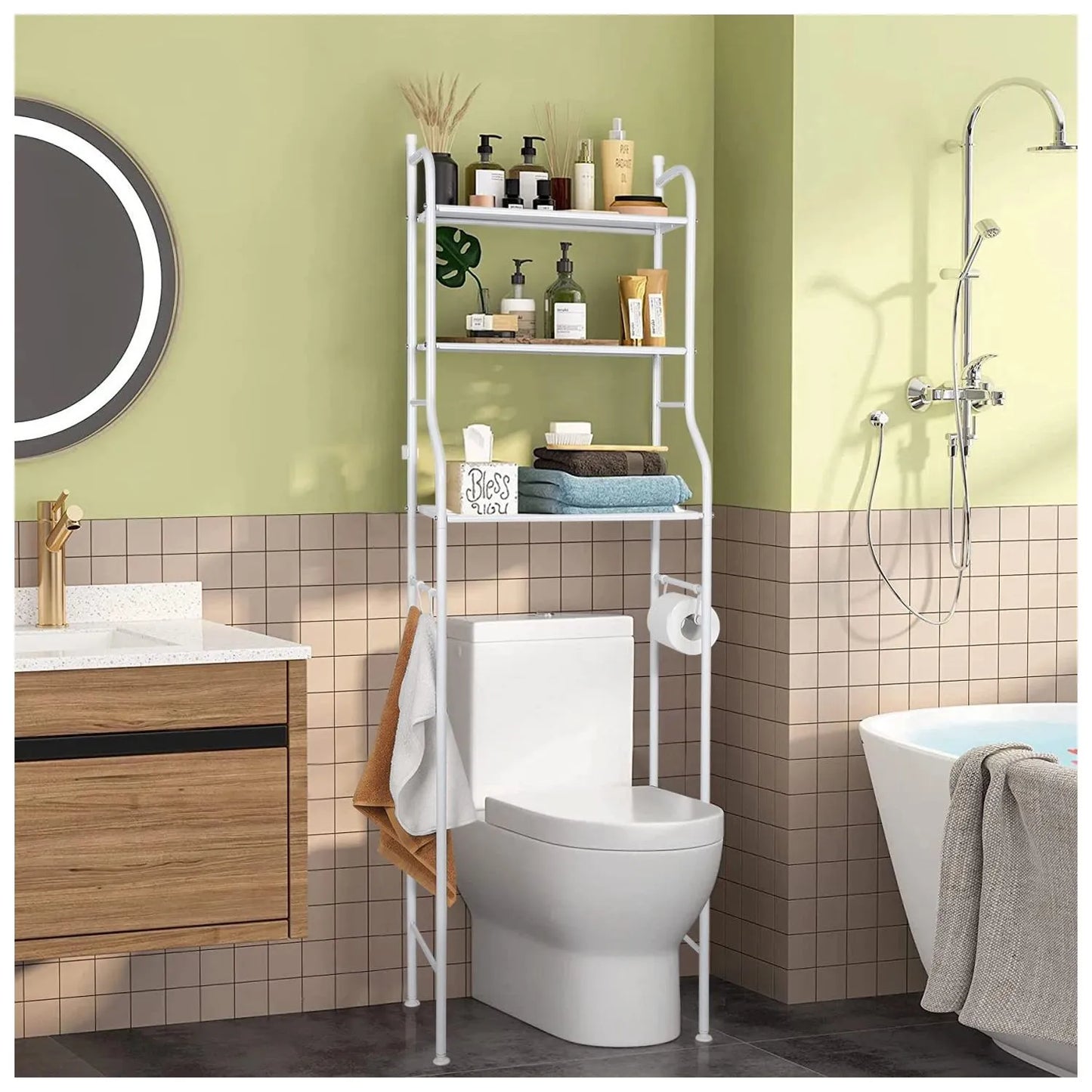 Estante Organizador De Baño 3 Niveles Para Ahorrar Espacio
